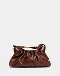 CLUTCH GABI MARROM COM METAL OURO